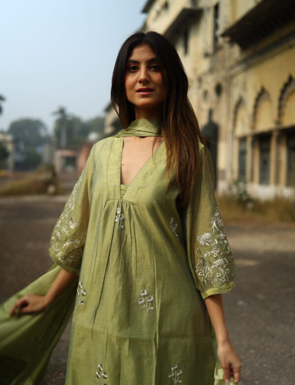 Rani Padmini Oudhi Chanderi Silk Kurta Set of 3