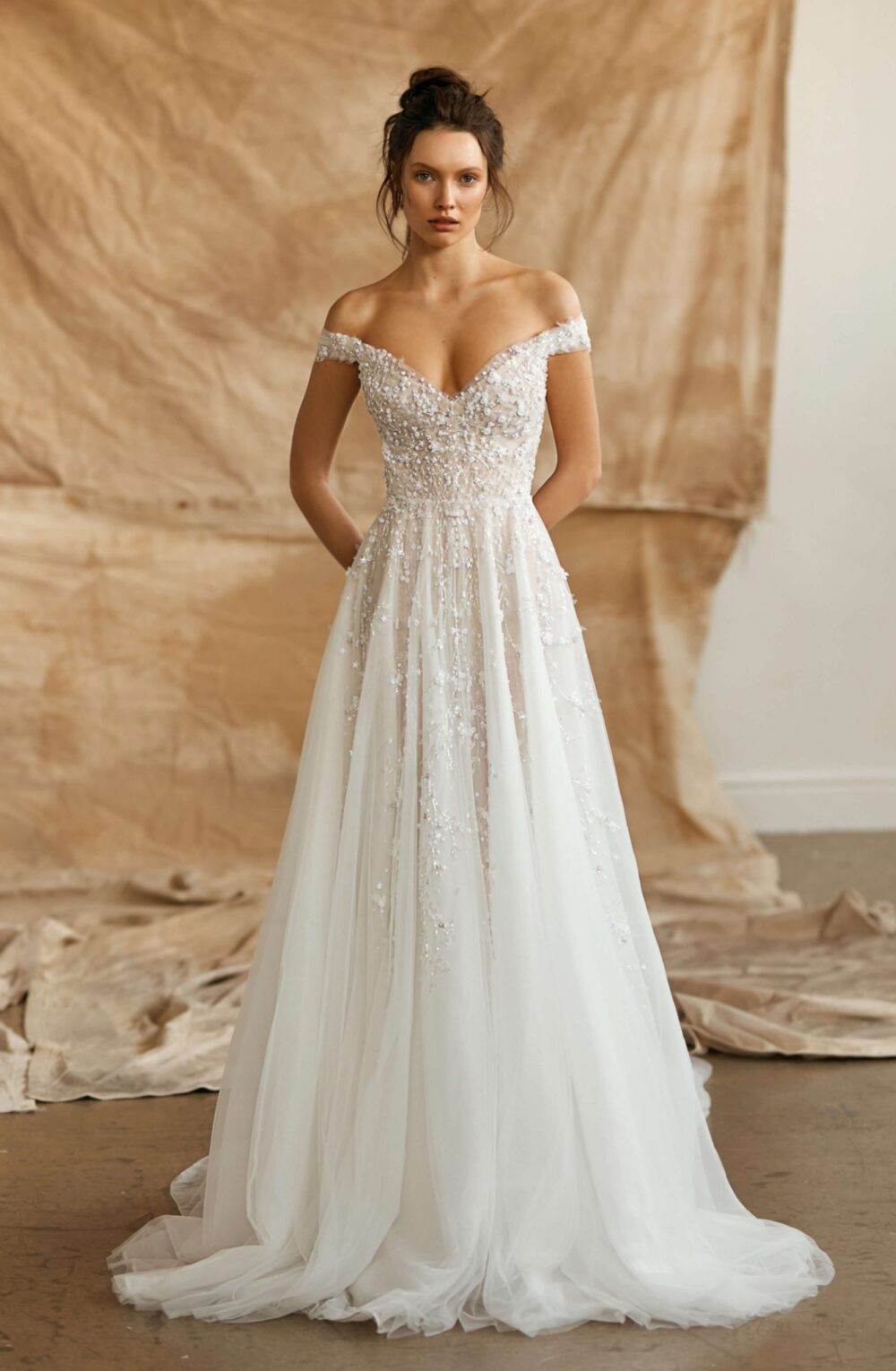 Lace Stitching Satin Maxi Prom Dresses with 3/4 Sleeves - Image 6